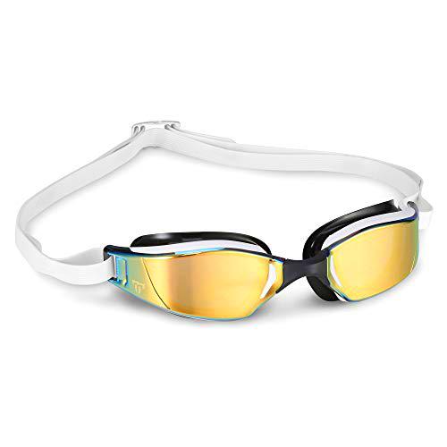 Phelps XCEED Gafas de natación, Unisex Adulto, Lente de Espejo de Titanio Dorado y Negro/Dorado