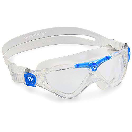 Aqua Sphere Vista Jr Gafas de natación, Lente Transparente y Azul/Transparente