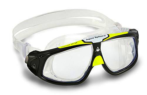 Aquasphere Seal 2.0 Gafas de natación, Unisex, Negro y Verde Brillante/Lente Transparente