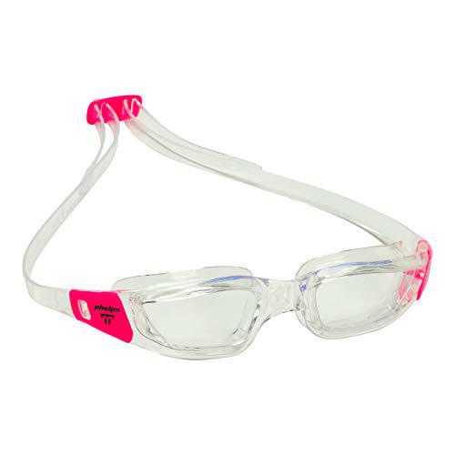 Phelps Tiburon Gafas de natación, Unisex Adulto, Lente Transparente y Rosa/Transparente