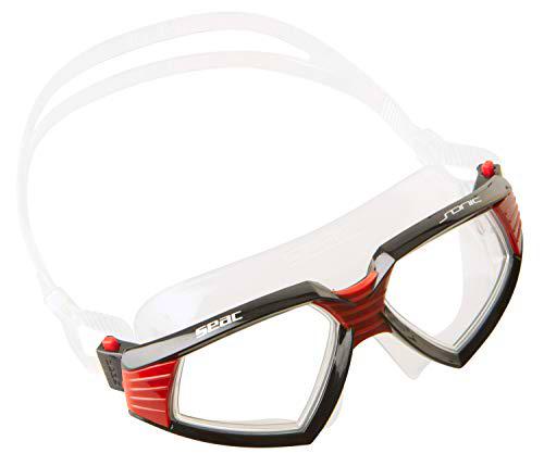 SEAC Sonic Gafas, Unisex, Transparente/Negro/Rojo