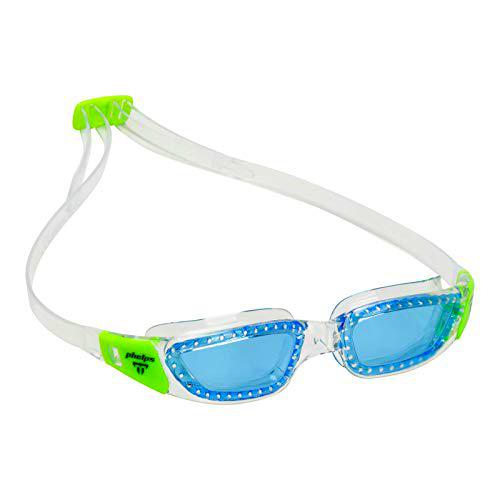Aqua Sphere Tiburon Jnr Gafas de natación, Lente Transparente y Brillante Verde/Azul