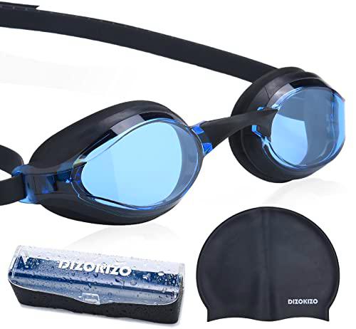 Dizokizo Juego de gafas de natación sin fugas, protección UV antivaho