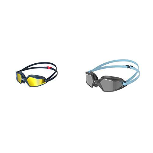 Speedo Gafas Hydropulse Mirror adulto unisex, Azul marino/Gris óxido/Azul &amp; Hydropulse Mirror Gafas de natación