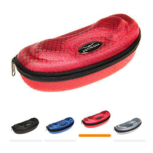 AqtivAqua Funda Protectora Dura para Gafas de natación y Gafas de Sol (Color Rojo)