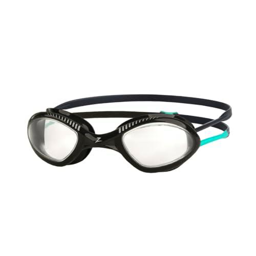 Zoggs Tiger Blue Swimming Goggles, Unisex-Adult, Black/Turquoise/Clear