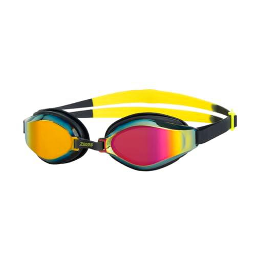 Zoggs Endura MAX Swimming Goggles, Unisex-Adult, Black/Yellow/Mirrored Violet