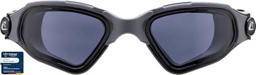 CRESSI Clear Eyes Goggles Black/Grey Smoked Lens - Gafas de Natación Unisex de Silicona Pura con Tratamiento Molecular Antivaho para Lentes